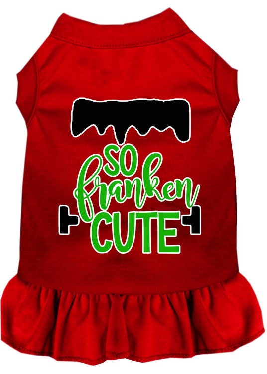 So Franken Cute Screen Print Dog Dress Red XS